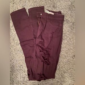 Fashion Nova super high waisted purple ripped jeans